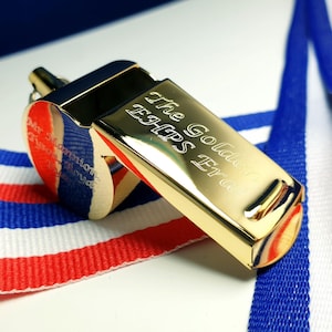 Personalised Stainless Steel Whistle — Custom Engraved Gift for Coaches and Referees