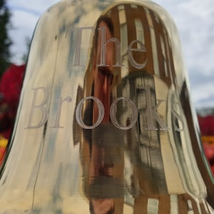 personalised Brass/Chrome Bell with fittings. Engraved with your message Perfect for Birthday Wedding Anniversary Home Boat Pub image 6