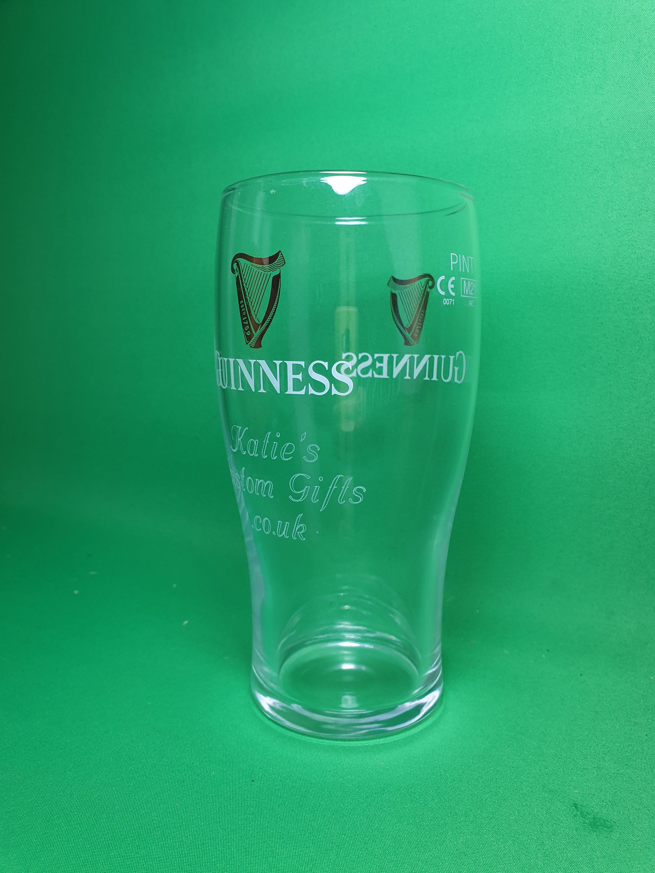 Engraved Guinness Pint Glass. Personalised With Your Message. Etsy