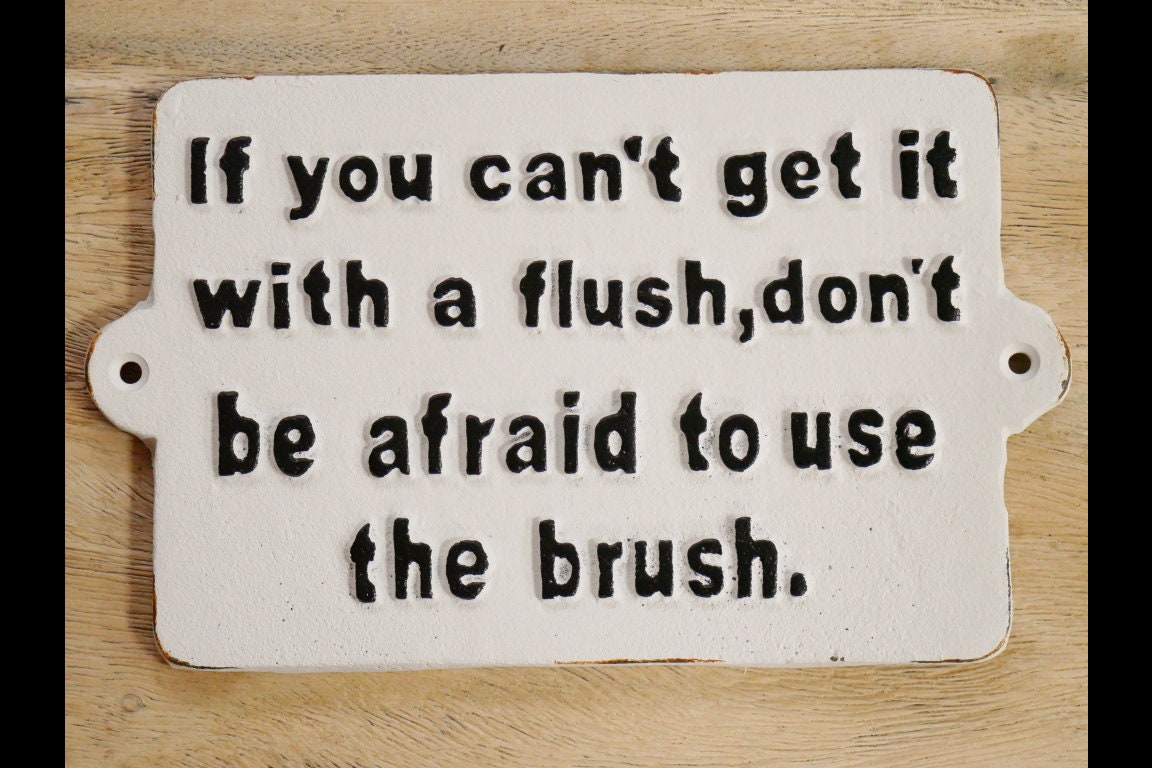 Novelty toilet sign Use the brush cast iron sign Etsy