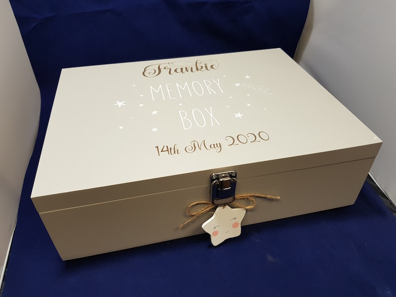 Personalised Baby Memory Box Customised with Name and D.O.B Etsy