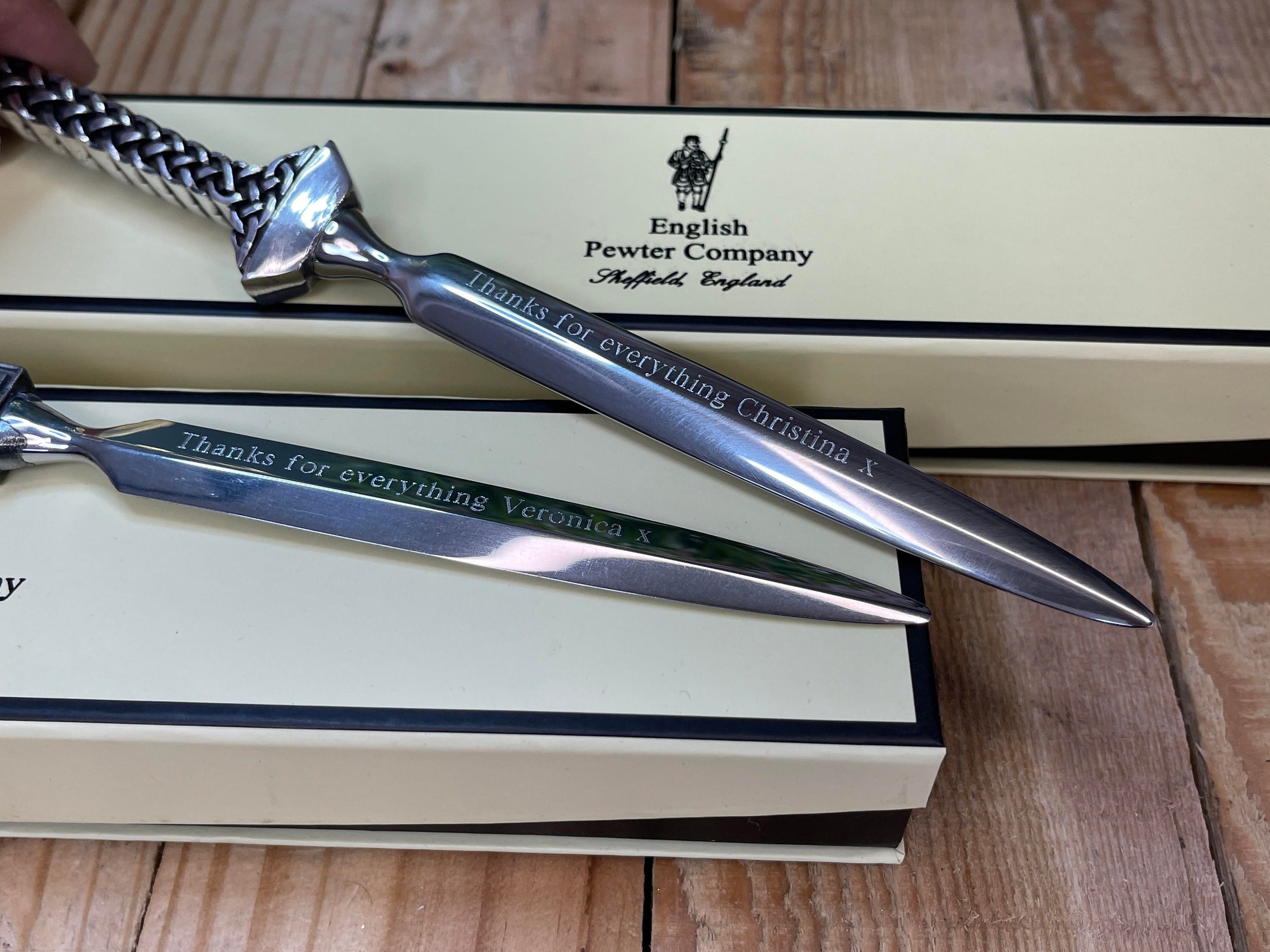 Engraved Pewter Letter Opener