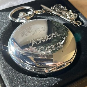 Personalised AE Williams Double Hunter Pocket Watch. Engraved with your message Wedding Anniversary Birthday Groom Best man image 9