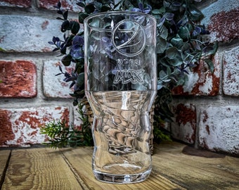 Engraved Pepsi Max Glass. Personalised with your message. Two sizes available - Great gift for any Pepsi Lover