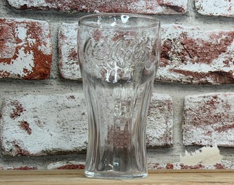 Engraved Coca Cola Glass. Two Sizes Available 22oz or 16oz. Personalised with your message around the top of the glass