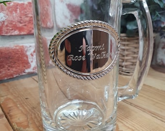 Personalised Guardsman 1 Pint Tankard - Engraved on silver plate with your message!