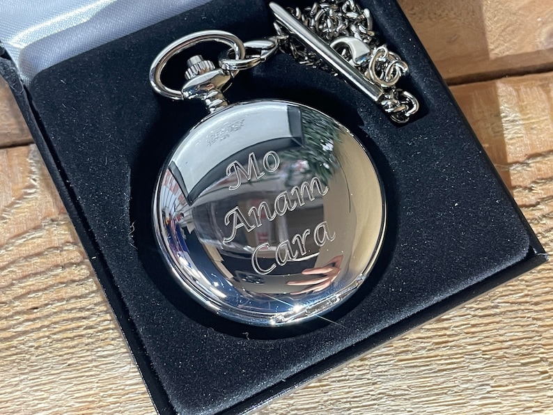 Personalised AE Williams Double Hunter Pocket Watch. Engraved with your message Wedding Anniversary Birthday Groom Best man image 10