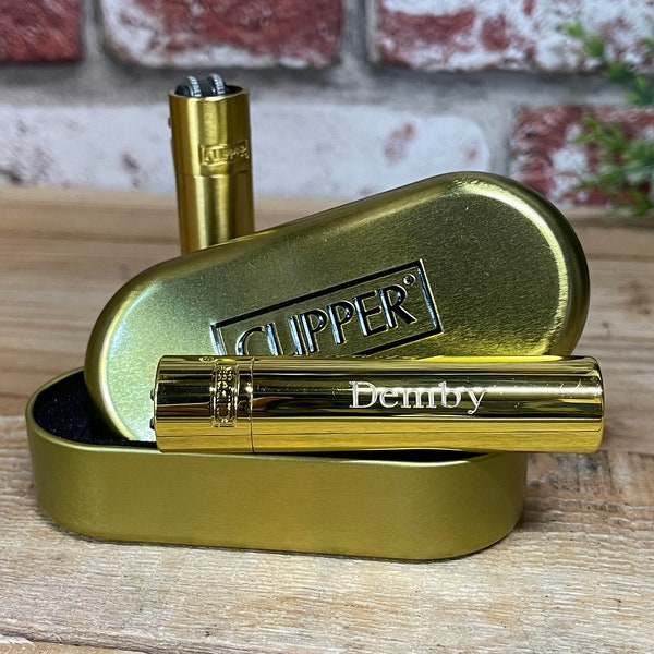 Personalised Gold Metal Clipper, engraved with your message! Comes in gift tin. valentines gift