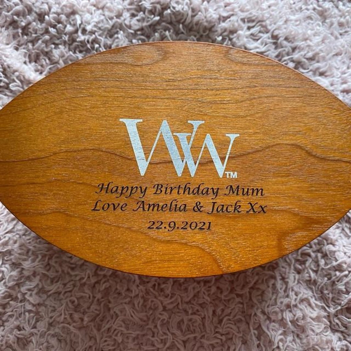 Personalised Woodwick Ellipse Candle Jar Vanilla Etsy UK