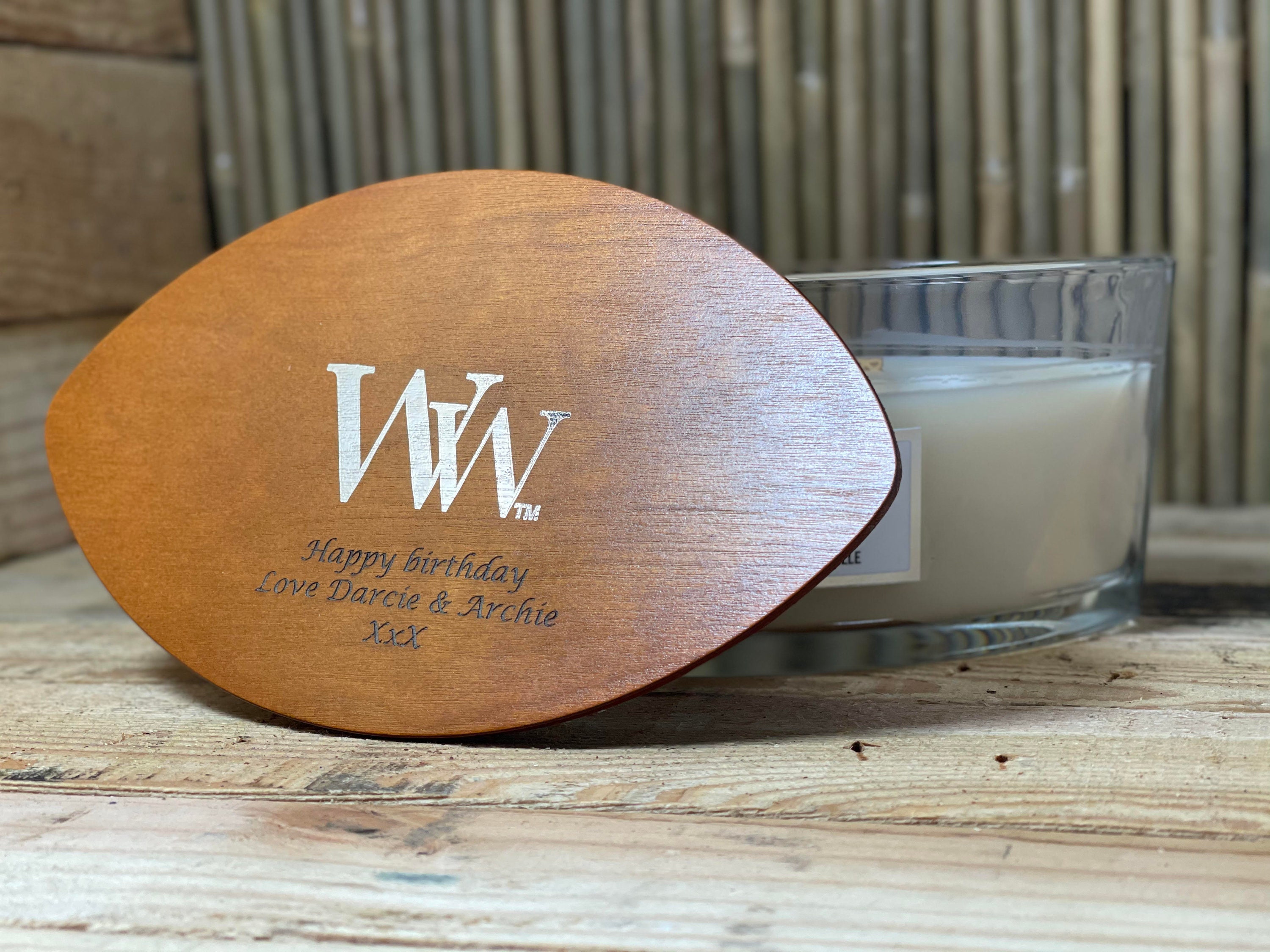 Personalised Woodwick Ellipse Candle Jar Vanilla Etsy UK