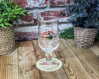 Engraved Birra Moretti Pint chalice Glass. Personalised with your message. Great for Dad or a Beer lover!