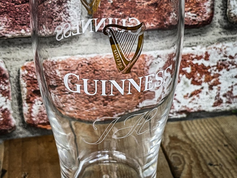 Engraved Guinness Pint Glass. Personalised With Your Message. Etsy