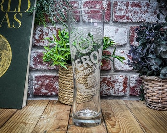 Engraved Peroni Nastro Azzurro Glass. Available in Pint or Half-Pint - Engraved with your message. Great for Dad or any Italian Beer Lover