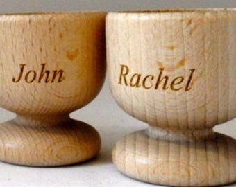 Personalised Laser Engraved Wooden Egg Cups. Your message! Great for Kids , a gift for any occasion!
