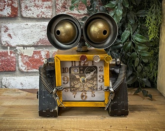 Fun Robot Table Clock - interesting feature piece for any desk desk clock - Son - Dad - Uncle - Big Kids man cave