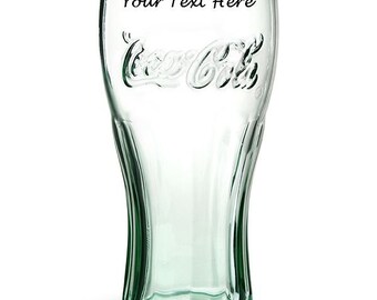 Engraved Coca Cola Glass. Two Sizes Available 22oz or 16oz