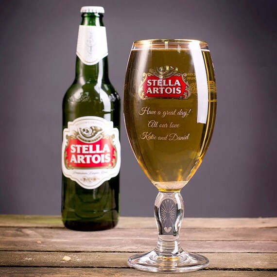 Engraved Stella Artois Chalice Pint Glass Personalised With Etsy