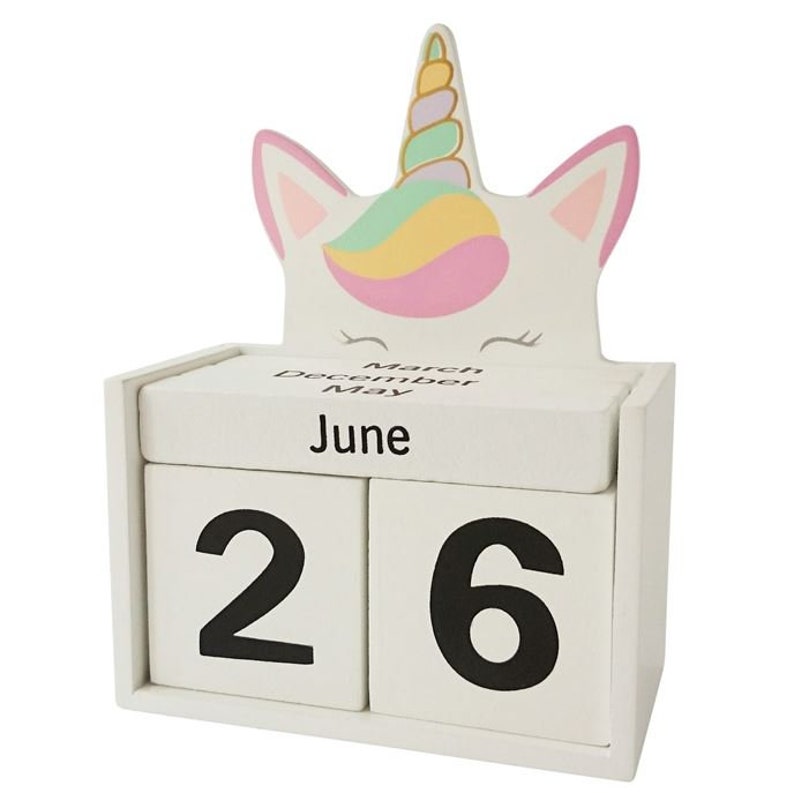 Wooden Unicorn block calendar great for the kids bedroom Etsy