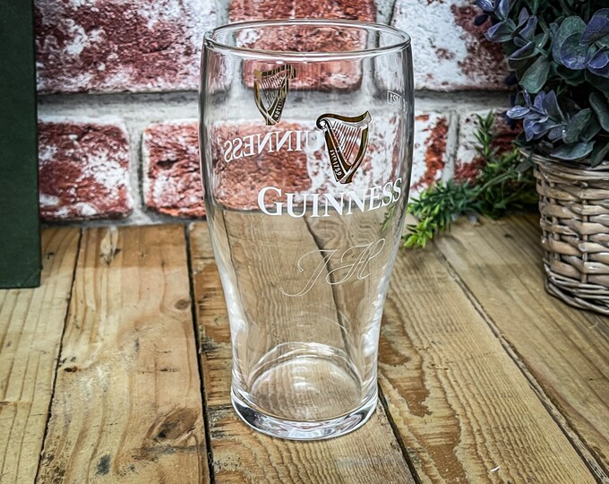 Engraved Guinness Pint Glass. Personalised With Your Message. Etsy