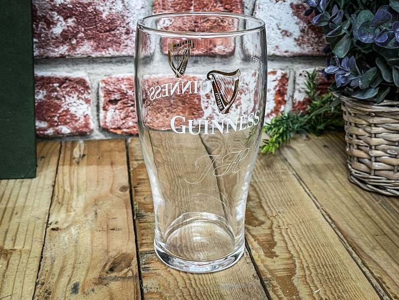 Engraved Guinness Pint Glass. Personalised With Your Message. Etsy
