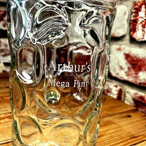 Engraved 1 Litre Glass Beer Stein: Personalized Oktoberfest Gift image 2
