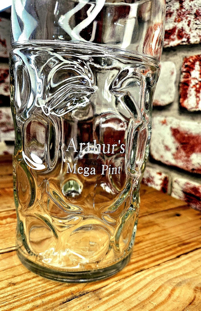 Engraved 1 Litre Glass Beer Stein: Personalized Oktoberfest Gift image 2