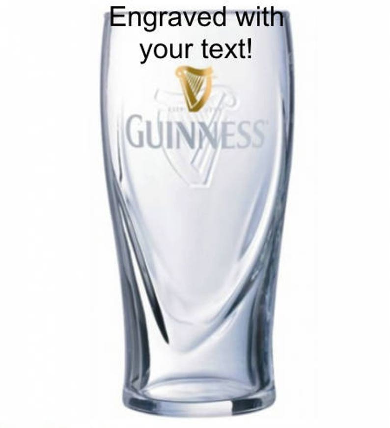 Engraved Guinness Pint Glass. Personalised with your message. Etsy