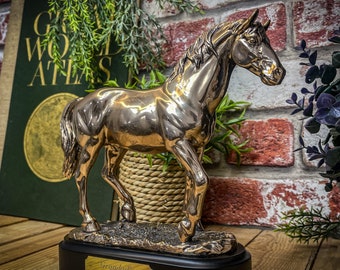 Stunning Bronze Plated Horse Award - Beautiful Equestrian award Trophy or Statuette - Personalised with your engraving text
