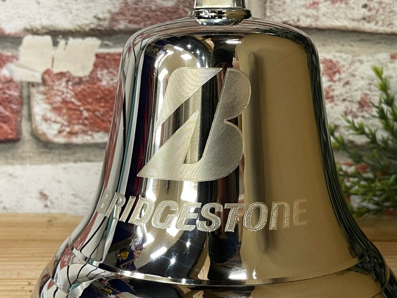 personalised Brass/Chrome Bell with fittings. Engraved with your message Perfect for Birthday Wedding Anniversary Home Boat Pub image 5