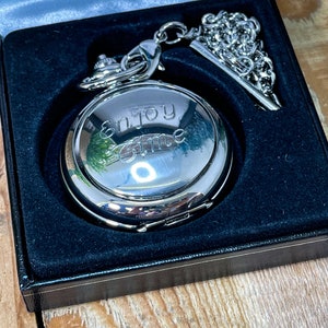 Personalised AE Williams Double Hunter Pocket Watch. Engraved with your message Wedding Anniversary Birthday Groom Best man image 4