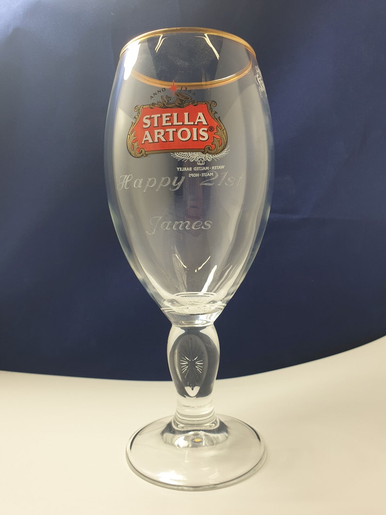 Engraved Stella Artois Chalice Pint Glass. Personalised with | Etsy