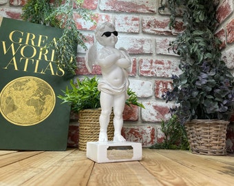 Awesome Personalised White Cherub Resin Statue - Personalised with the name of your own little angel - 29cm Tall
