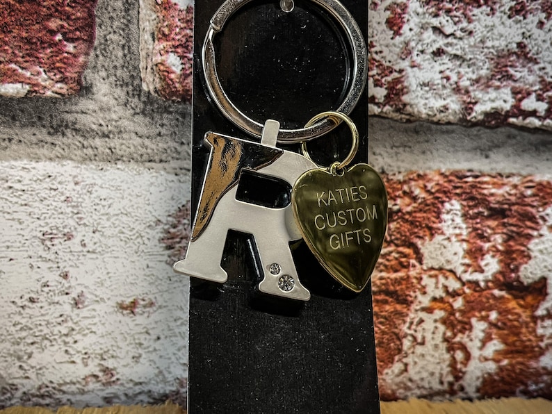 Letter Chrome Silver Chunky Alphabet Key Rings! A-Z! Engraved With Your ...