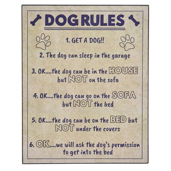 Lovely dog Rules Wooden Sign Novelty Sign Etsy