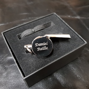 Personalised Engraved Stainless Steel or Gold Plated Whistle FREE Gift Box. Great for sports coaches and teachers or Valentines Gift image 6