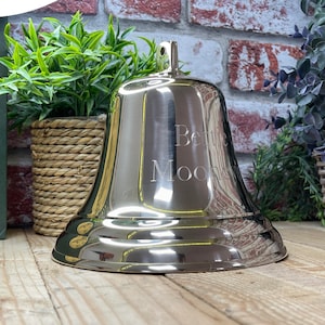 personalised Brass/Chrome Bell with fittings. Engraved with your message Perfect for Birthday Wedding Anniversary Home Boat Pub image 10