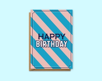 Funny Illustrated Happy Birthday Card | Colourful Greeting Card UK
