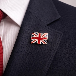 Union Jack Enamel Pin | British Flag Hard Enamel Lapel Badge, UK Accessory