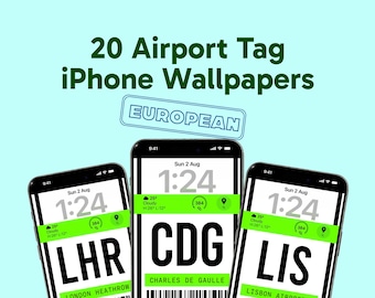 20 iPhone-achtergronden, vergrendelscherm met luchthavencode, Avgeek-achtergrond, reisesthetiek, digitale download