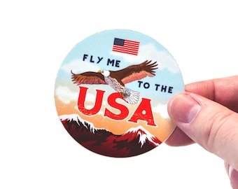 Sticker VS zeearend waterdicht vinyl | Amerikaanse patriottische reissticker | Bagage voor laptopfles