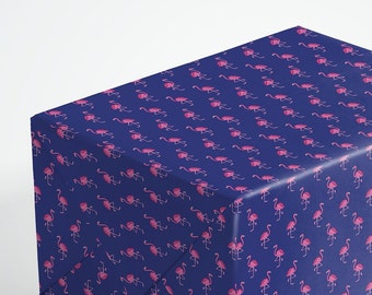 Flamingo Wrapping Paper | Tropical Illustrated Gift Wrap 3 Large Sheets | Fun Birthday Summer Present