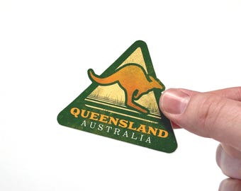 Australië kangoeroe sticker waterdicht vinyl | Reissticker Queensland | Bagagekoffer laptop bidon