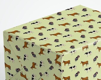 Farm Animal Wrapping Paper | Pig, Sheep, Cockerel Illustrated Gift Wrap (3 Sheets)