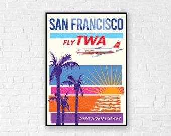 Poster de viagens da TWA de São Francisco