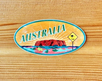 Uluru Ayers Rock Sticker Waterproof Vinyl | Australia Travel Decal | Laptop Water Bottle Luggage Suitcase