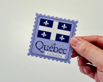 Sticker vlag Québec waterdicht vinyl | Souvenir reissticker Canada | Bagage voor laptopfles