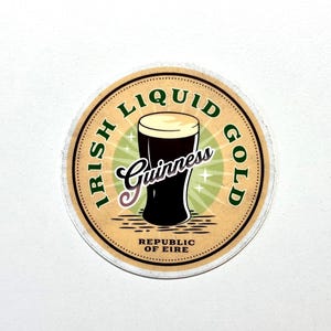 Ireland Guinness Sticker Waterproof Vinyl | Irish Travel Decal | Laptop Water Bottle Luggage St Patrick image 2
