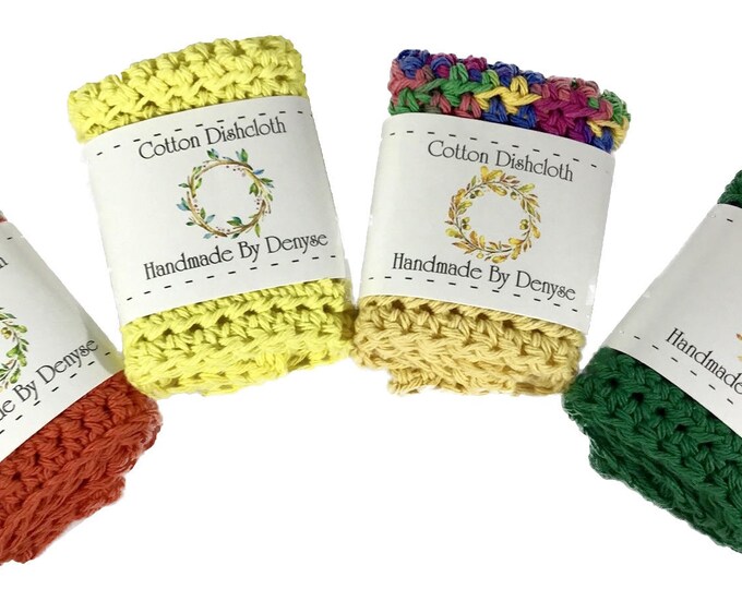 Wreath Design Crochet Dishcloth Labels, Packaging, Tags, Crochet Wraps ...