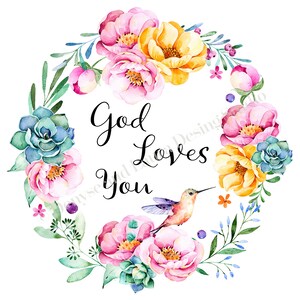God Loves You Printable Wall Art Wall Decor Home Decor - Etsy