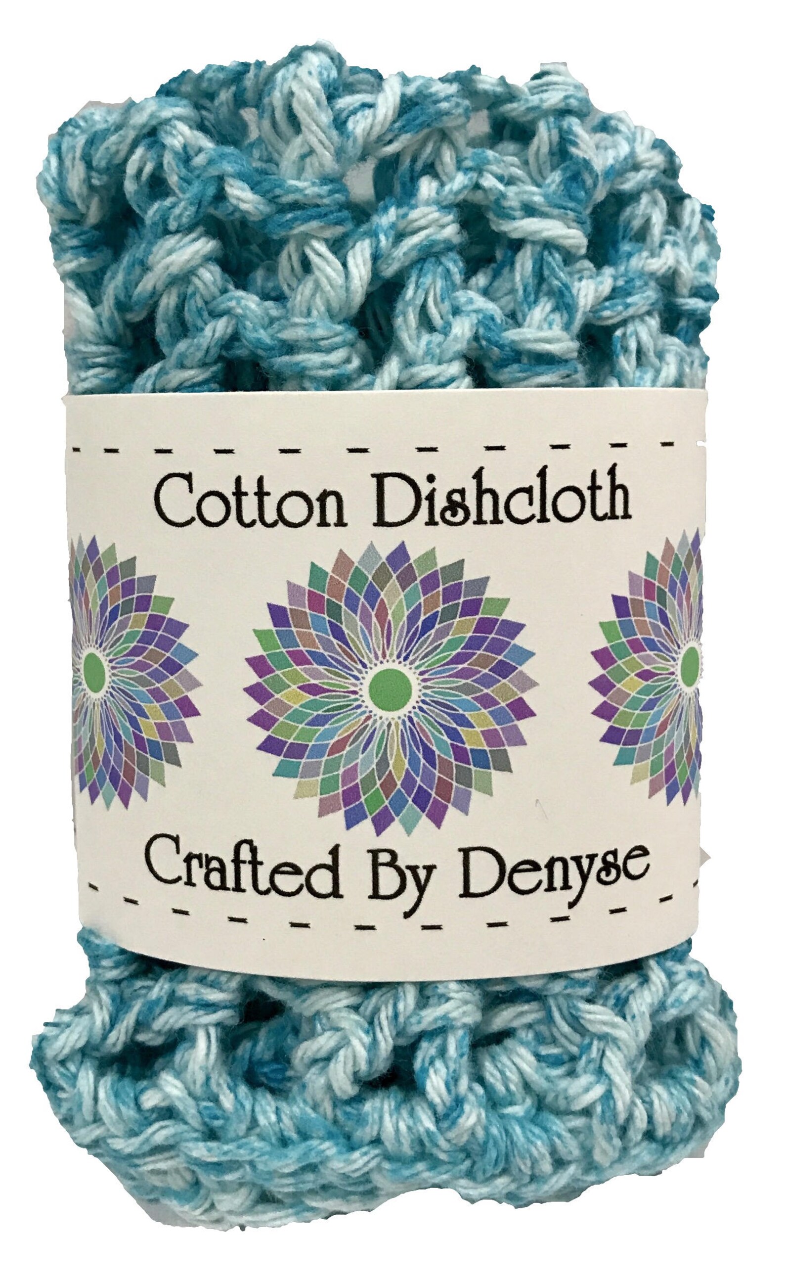 Mandala Pop Designed Crochet Dishcloth Labels Packaging Etsy